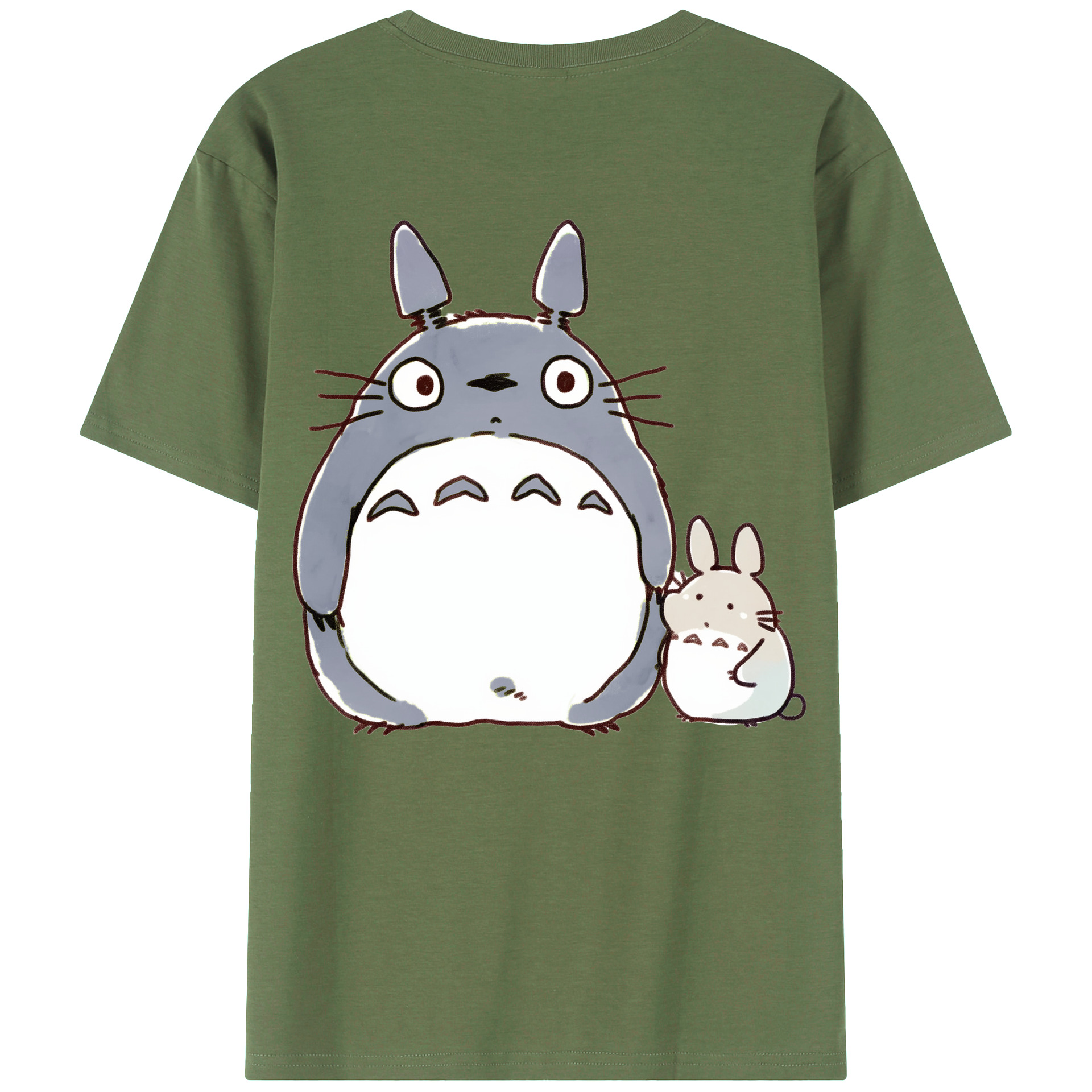 （画像用） となりのトトロ 草壁メイ 草壁サツキ My Neighbor Totoro Satsuki Kusakabe Mei Kusakabe 綿100％ メンズ半袖Tシャツ（バックプリント） 通気性